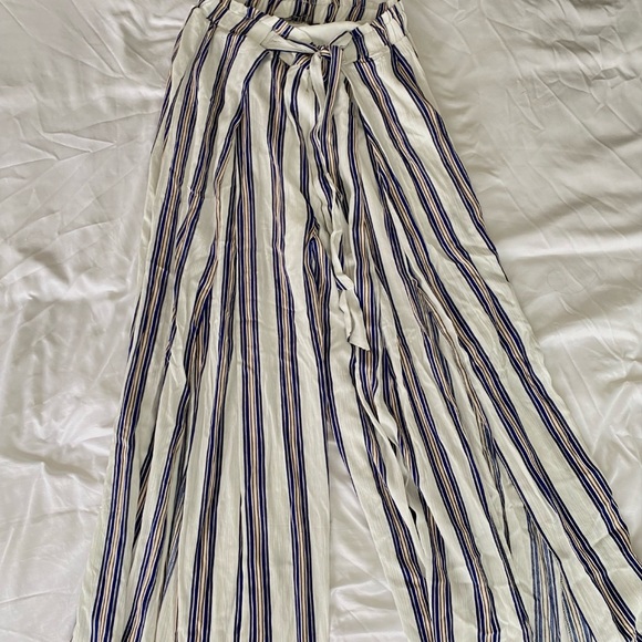 Stripe Wide Leg Trousers with Removable Belt - Picture 4 of 5